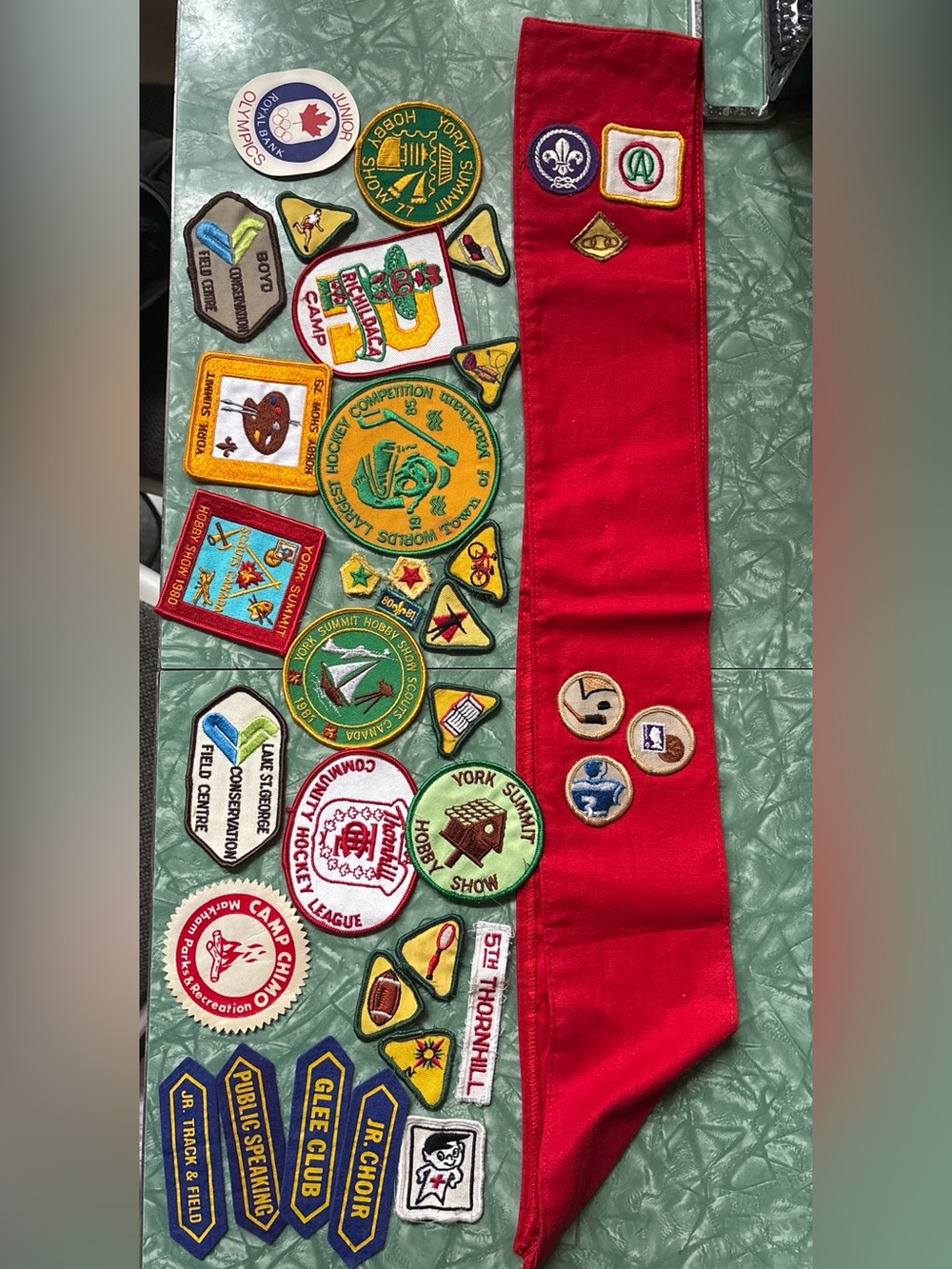 Vintage Scout Sash with Various Patches